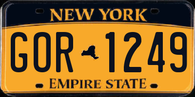 NY license plate GOR1249