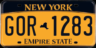 NY license plate GOR1283