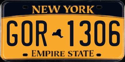 NY license plate GOR1306