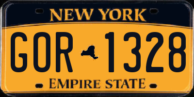 NY license plate GOR1328