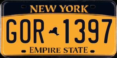 NY license plate GOR1397