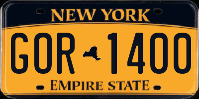 NY license plate GOR1400