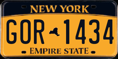 NY license plate GOR1434
