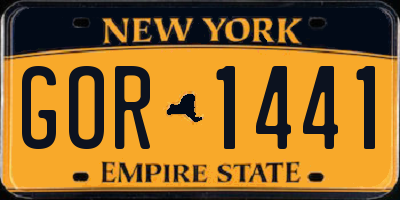 NY license plate GOR1441
