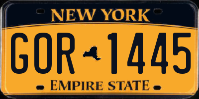 NY license plate GOR1445