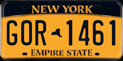 NY license plate GOR1461