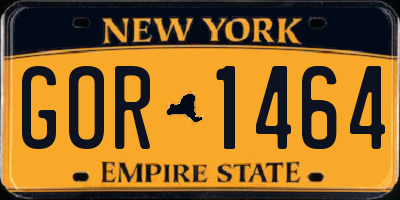 NY license plate GOR1464