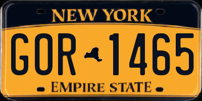 NY license plate GOR1465