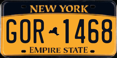 NY license plate GOR1468