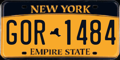 NY license plate GOR1484