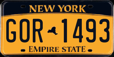 NY license plate GOR1493