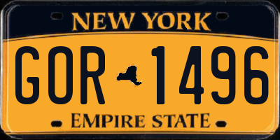 NY license plate GOR1496