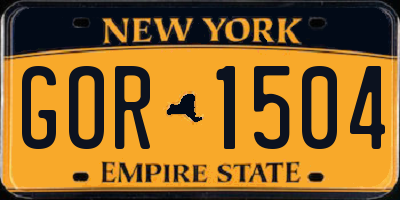 NY license plate GOR1504