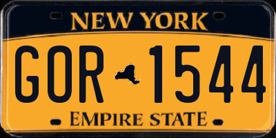 NY license plate GOR1544