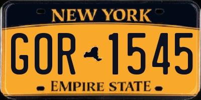 NY license plate GOR1545