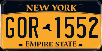NY license plate GOR1552