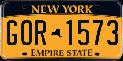 NY license plate GOR1573
