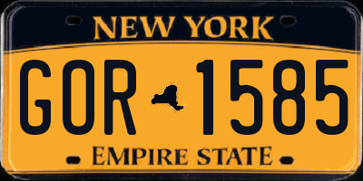 NY license plate GOR1585