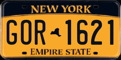 NY license plate GOR1621