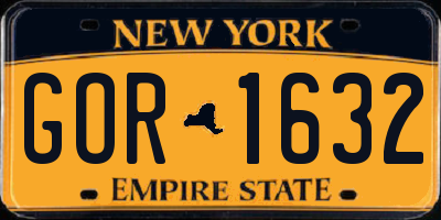 NY license plate GOR1632
