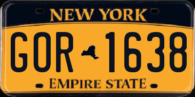 NY license plate GOR1638