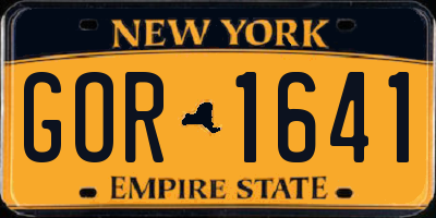 NY license plate GOR1641