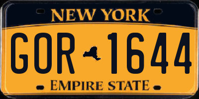 NY license plate GOR1644