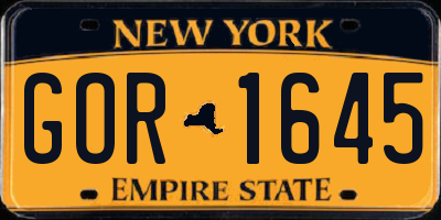 NY license plate GOR1645