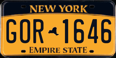 NY license plate GOR1646