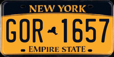 NY license plate GOR1657