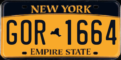 NY license plate GOR1664
