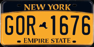 NY license plate GOR1676