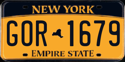 NY license plate GOR1679