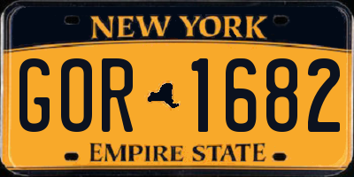 NY license plate GOR1682