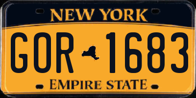 NY license plate GOR1683
