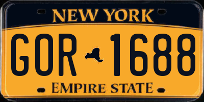 NY license plate GOR1688