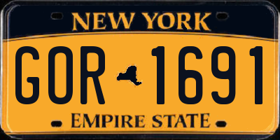 NY license plate GOR1691