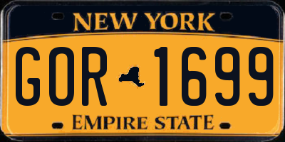 NY license plate GOR1699
