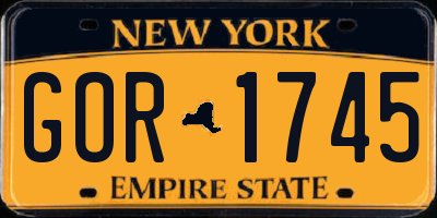 NY license plate GOR1745