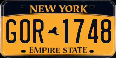NY license plate GOR1748