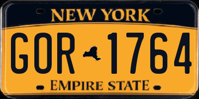 NY license plate GOR1764
