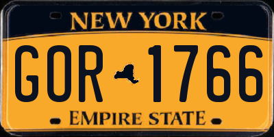 NY license plate GOR1766
