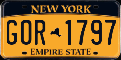 NY license plate GOR1797