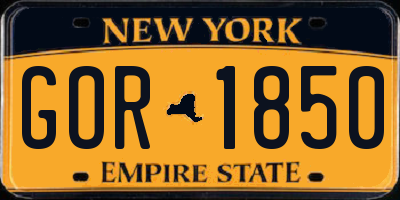NY license plate GOR1850
