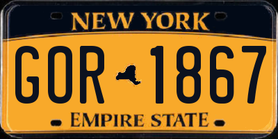 NY license plate GOR1867