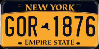 NY license plate GOR1876