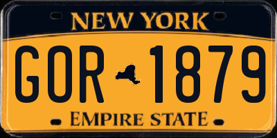 NY license plate GOR1879
