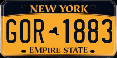NY license plate GOR1883