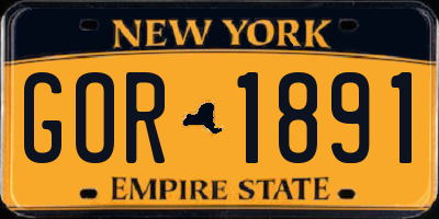 NY license plate GOR1891