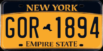 NY license plate GOR1894